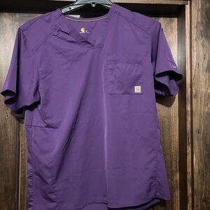 Carhartt Womens Force scrub top Short Sleeve Purple medium